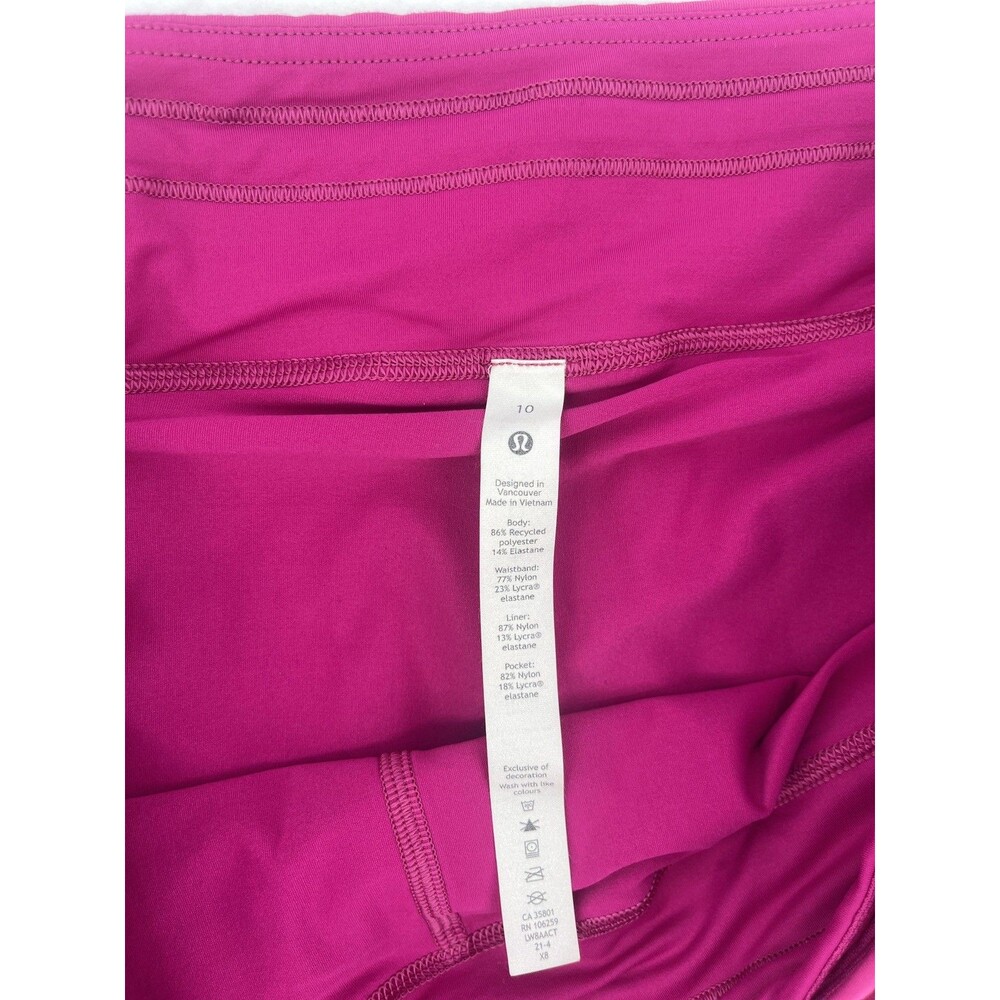Lululemon Pace Rival Mid Rise Skirt Tall Ripened Raspberry Size 10 Pleated - Picture 2 of 8